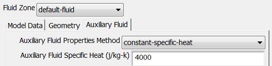 Auxiliary Fluid Constant specific heat (enter the mean value)