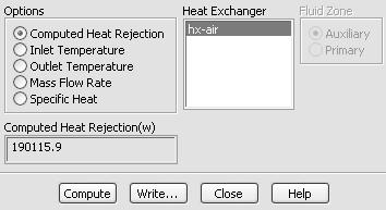 variables: Computed heat rejection Inlet Temperature Outlet Temperature