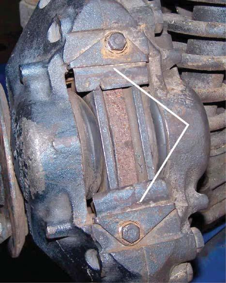 This means that each piston will be applied with equal force against the brake pad and rotor, as shown in Figure 14-5.