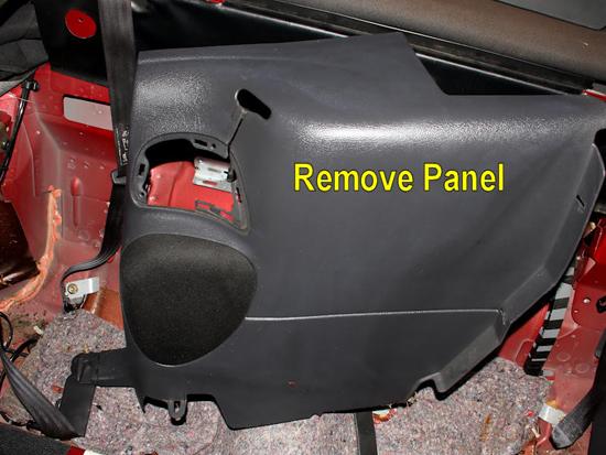 16. At this point, you can finally remove the side panel from the car. Use the exact same procedure on the opposite interior side panel. 17.