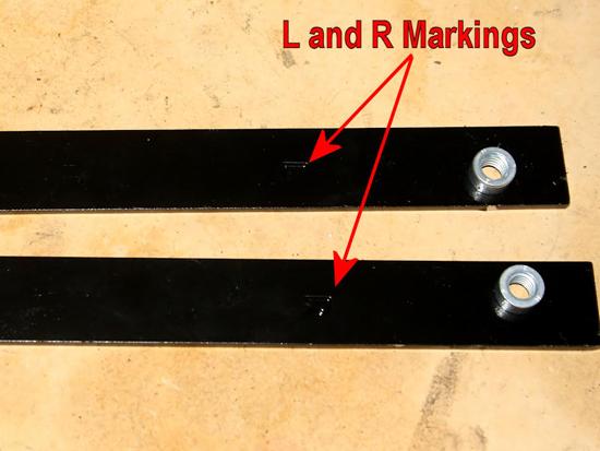 The light bar brackets are marked, so you know which one is used on which side.