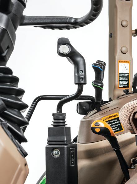 The optional heavy-duty hitch package pushes lift capacity to 7,300 pounds (3311 kg). The loader control is comfortably located right where your hand will be, making it easy to reach and use.