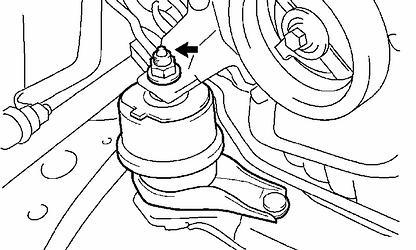 24 of 32 (c) Remove the nut from the engine mounting insulator RH.