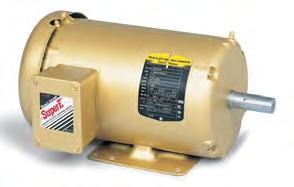 COMMERCIAL MOTORS BALDOR HVAC INTEGRAL MOTORS GENERAL PURPOSE, THREE PHASE TEFC FEATURES: Energy saving applications where continuous operation is required Suitable for use with inverter drives for