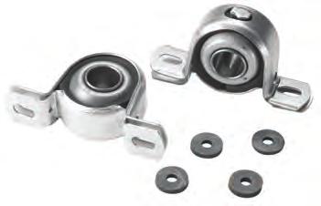 S & ACCESSORIES PILLOW BLOCK SLEEVE BEARINGS PILLOW BLOCK BALL BEARINGS Heavy neoprene cushioned, re-oilable porous bronze bushing in a pressed steel ball unit held firmly in