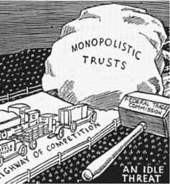 The Sherman Antitrust Act (1890) made it illegal to create monopolies or trusts that restrained trade -Did