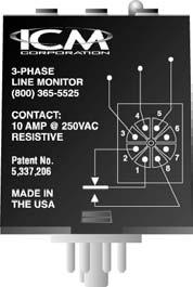 Solid State Controls 3-Phase Line Voltage Monitors - Plug-in, Single Side Only 24-ICM410 24-ICM411 24-ICM412 24-ICM415 24-ICM416 24-ICM417 24-ICM420 24-ICM421 24-ICM422 24-ICM425 24-ICM426 24-ICM427