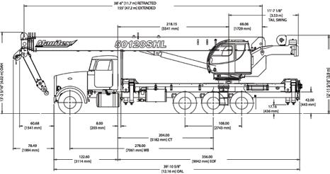 50128S & SHL CHASSIS DATA //////////////////////////////////////////////////// Dimensions CHASSIS DATA TRUCK AXLE WEIGHT CRANE WEIGHT Model 50128S 50128SHL Frame section modulus at 180/360º area of