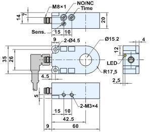 Ring Capacitive Proximity Sensors DC Standard Type HCR 15 Series Diameter Ø15 Ø15 Min Detect Object Size (mm) 2.