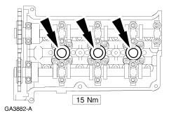 Page 27 of 39 77. NOTE: Install the bolts in the indicated sequence. Install the cylinder head covers. Use new gaskets. 78.