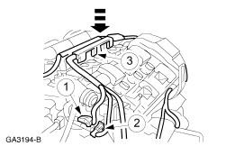 NOTE: Install the bolts in the indicated sequence. Install the lower part of the intake manifold. 97.