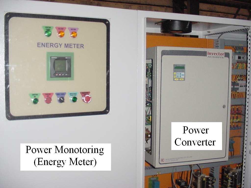 Experimental waveforms showing the front end converter control response during different modes of operation. (a) IGBT based voltage source converter and the power monitoring system.