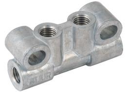 Manifolds are for use with Distribution Elements found on page 7. Please refer to tech sheets for more information. Manifolds Aluminium Junction, Metric 22653 M10 x 1 M8 x 1 2 2 3.