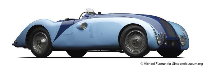 To maximize the mechanical features: drivetrain and chassis, of the standard Bugatti Type 57 street car Jean had three race cars built with fully enclosed bodies (no fenders) for aerodynamic