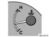 Engine coolant temperature gauge Type A Type C The gauge indicates the engine coolant temperature when the ignition switch is on.