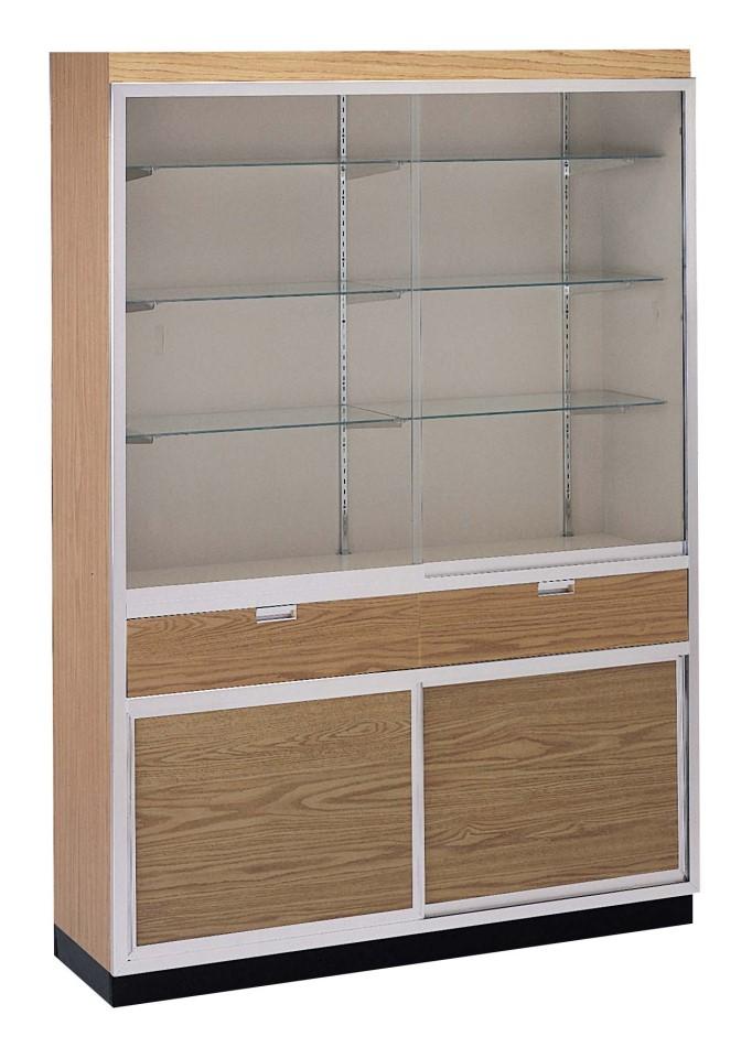 W2550 Series Wall Display Showcase (with Drawers) Standard Specifications Laminated Front, Ends, and Interior Finish (TFM) 1/4 Tempered Glass Shelves 3-12
