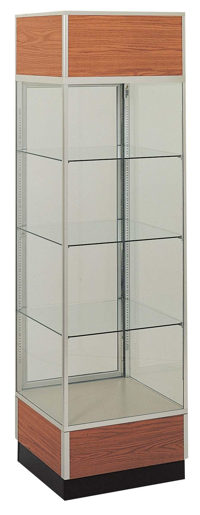 F-Series Square Tower Showcases SQ-72 DSQ-80 Standard Specifications Anodized Silver Satin Finish Aluminum Frame & Trim