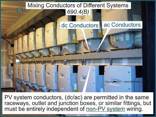 Ex: Identification of different systems isn t required where conductor identification is evident by spacing or arrangement. (F) Circuit Routing.