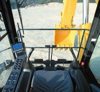 Sturdy cab of solid construction, with integrated top guard conforming to OPG level 2.