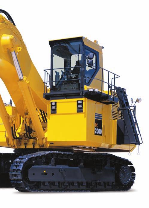 Operator Comfort H Y D R AU L I C E X C AVATO R Newly Designed Mining Shovel Cab Provides Comfortable Operation Excellent operational visibility with extended front wind shield and large twin wipers