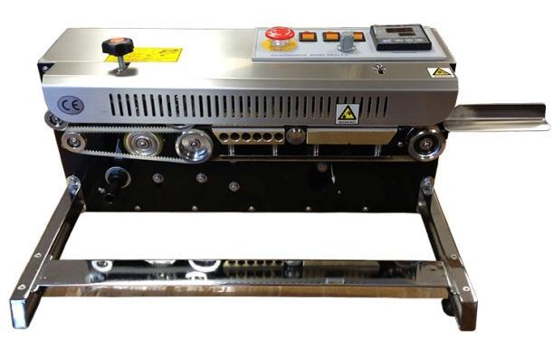 Figure 16. CBS-880II Vertical CBS-880 Band Sealer for sealing liquids and stand up pouches 1. Detach the conveyor table by removing the two knobs under the conveyor table.