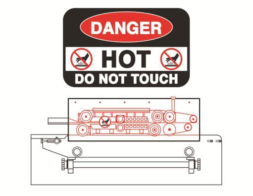 While machine is operating do not touch the heating and/or cooling blocks. Blocks will be extremely hot and may burn your hands.