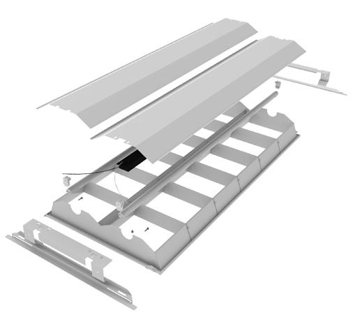 RFB Louver conversion kit Reflector Precision formed pre painted aluminum in white. RFL can be used on most lensed or parabolic troffers with a depth greater than 4 1/2".