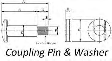 Single Extended Pins, Coupling Pins & Washers SINGLE EXTENDED PINS - AVAILABLE SIZES Chain Size Style 1 Style 2