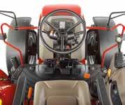 CAB AND CONTROLS WELCOME TO YOUR COMFORT ZONE The cab or ROPS platform offers a high-comfort workplace; the comfortable seat, ergonomic controls layout and quiet operation will leave you refreshed at