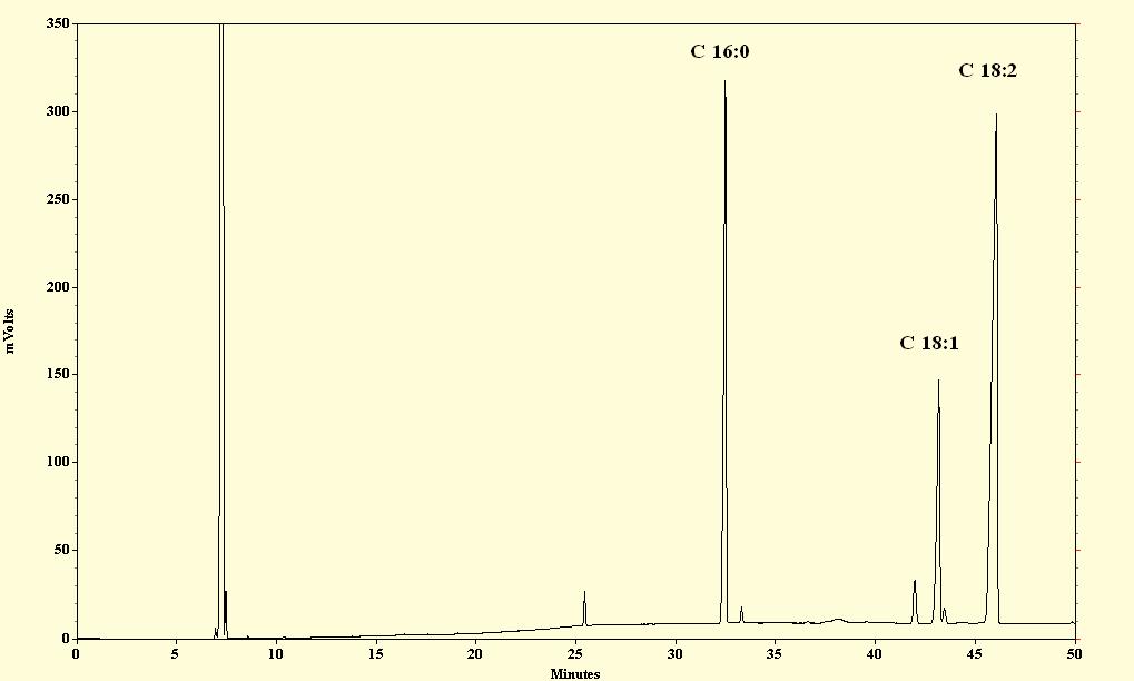 26 The Open Fuels & Energy Science Journal, 2010, Volume 3 Fan et al. Fig. (4). GC Chromatogram of biodiesel produced by in situ transesterification of flaked cottonseed.