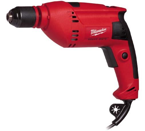 DE 13 RP 630 W single speed rotary drill DE 10 RX 630 W single high speed rotary drill Compact and powerful 630 W motor Electronics: variable preselection of speed for optimum drilling Integrated