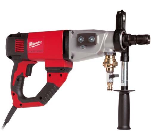 DD 3-152 3-speed combi diamond drill DR 152 T Diamond drill stand for DD 3-152 Powerful 1900 watt motor Optimum speed range to drive small and large core bits Soft start with stepless speed control