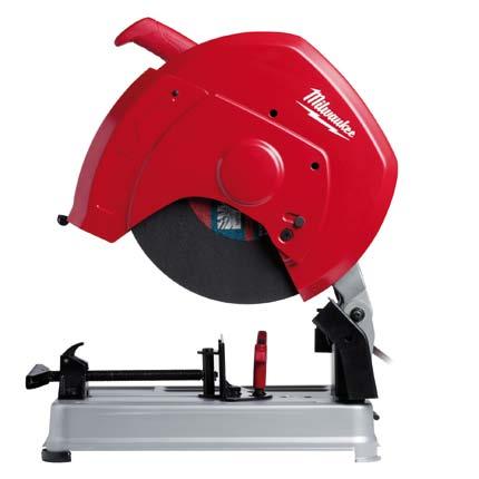 with 42 tooth cermet tipped blade 2300 watt motor with 3800 rpm for excellent cutting performance Lock pin function keeps the saw closed position during transportation (no chain required) Quick
