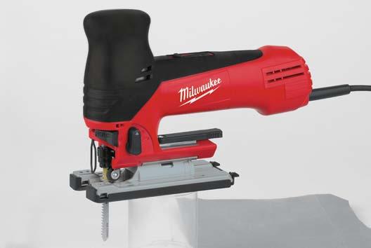 and constant speed under load Four-stage pendulum action adjustment for even more powerful cutting performance and longer saw blade life Adjustable chipping blower to the front and rear Low vibration