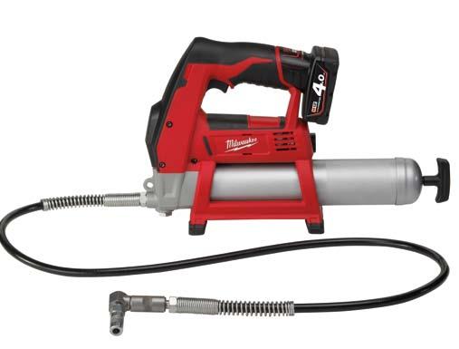 M12 pcg/600 M12 CaULk gun WIth 600 ML tube M12 gg M12 grease gun Up to 1780 N of force REDLINK overload protection electronics in tool and battery pack deliver best in class system durability