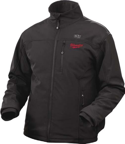 M12 hj BLaCk M12 premium heated JaCkEt Cold water technology - multi layered fabric actively warms the body & stimulates blood circulation 5 sewn in carbon fibre heating zones - distributes heat to