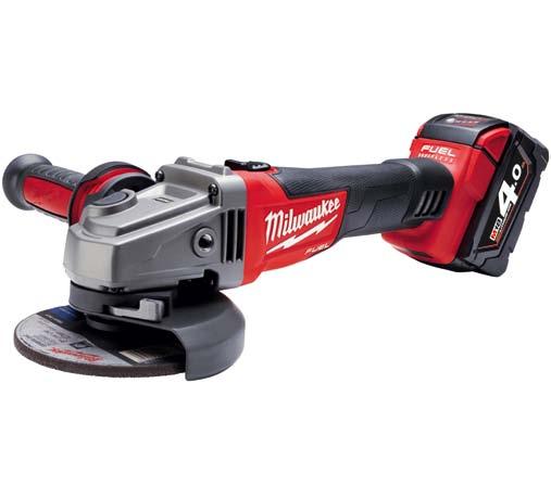 M18 CAG-115X M18 FUEL 115 mm angle grinder M18 CAG-125X M18 FUEL 125 mm angle grinder Milwaukee designed and built brushless POWERSTATE motor for 10x more motor life and up to 2x more run time with