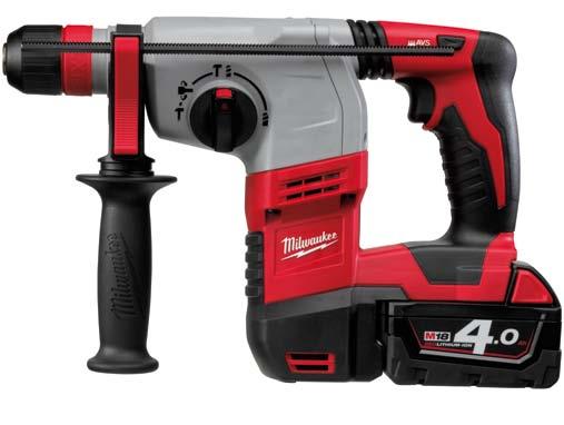 4 J of impact energy All metal gear case - optimum seating of the gears for enhanced service life 4-mode operation: rotary hammer, hammer only, rotation only and variolock for maximum versatility