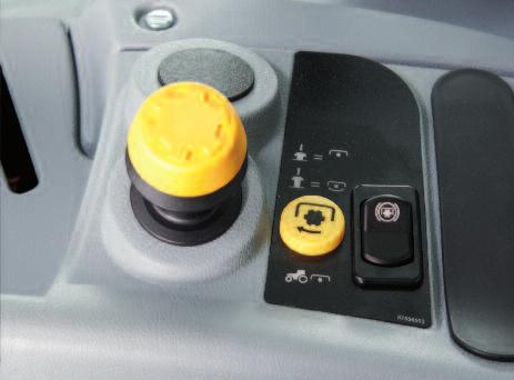 You can also equip up to three mid-mount remote valves to operate the front linkage or a loader. These remotes are controlled via an ergonomic, fully integrated joystick in the cab.