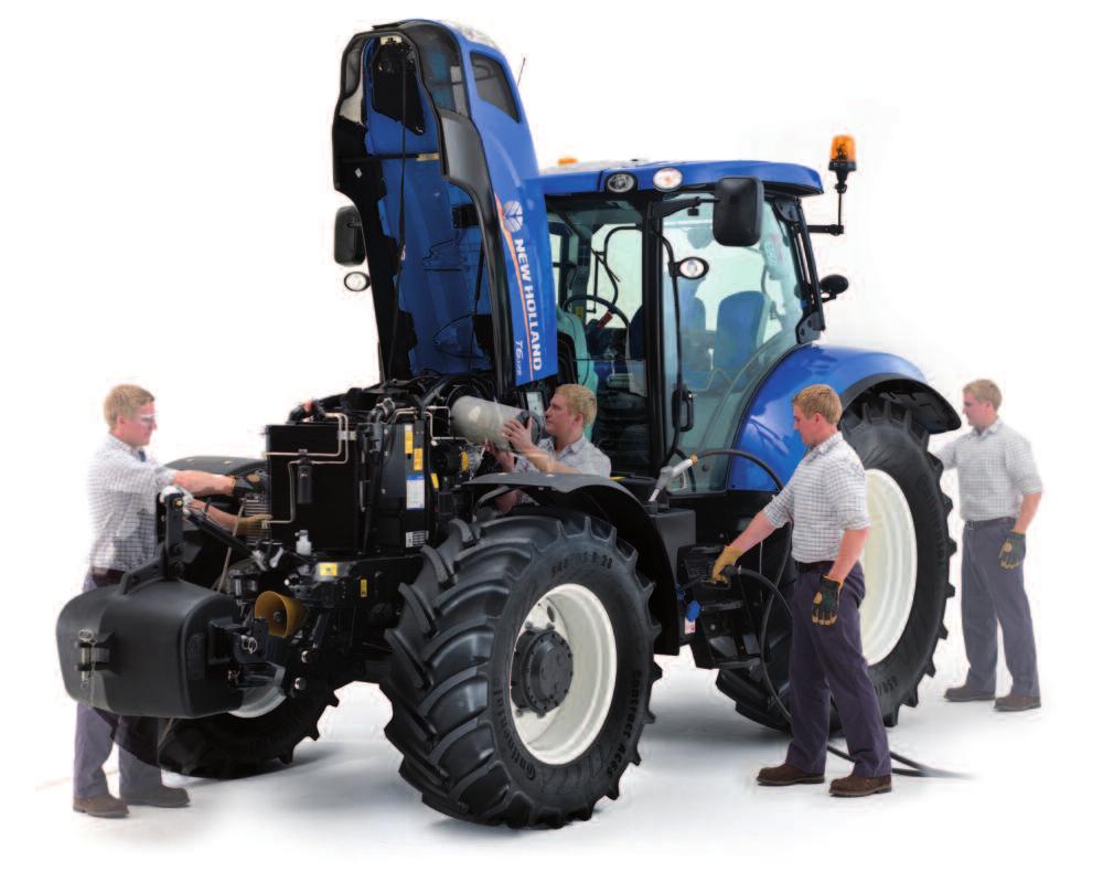 18 19 SERVICE AND SPECIFICATIONS 360 SERVICE ACCESS T6 tractors are designed to spend more time working in the fields and less time in the shop.