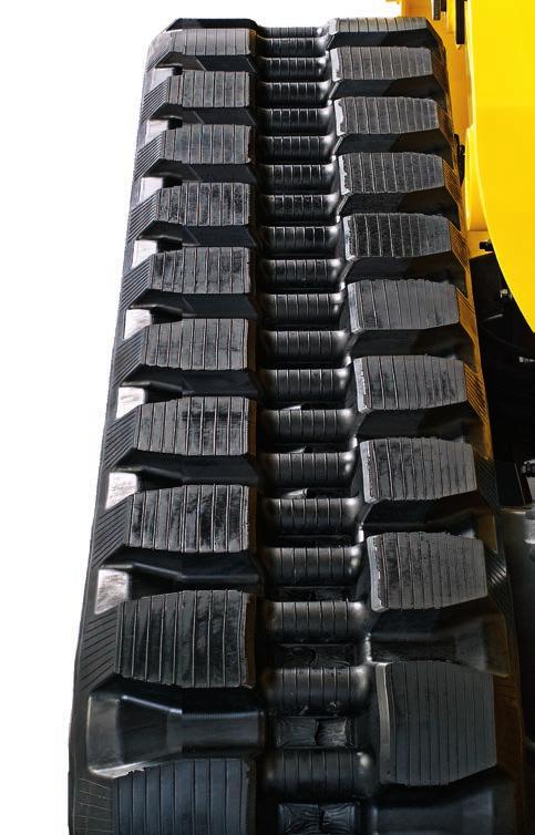 Heavy-duty Tracks Heavy-duty double-steel reinforced rubber tracks last longer than those on other machines.