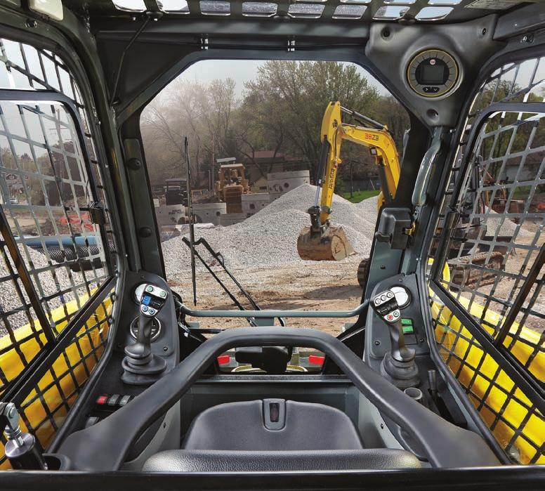 Comfort and accessibility that you can feel. Cab forward design moves the operator closer to the attachment for a better vantage point.