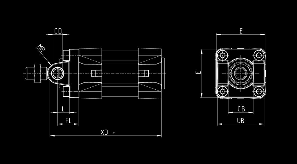 H and C-H Material: Aluminium x female trunnion 4x screws Mod.