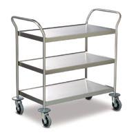 includes castors DB0020 - Classic Multi Purpose Trolley Stainless steel construction 3 x Shelves Easy clean 