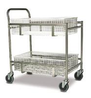 removable baskets Push handle 125mm castors Length Depth Overall Height* 750mm 490mm 900mm *Overall height