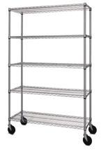 Wire Shelving Wire Mobile Shelving Unit 5 x Flat wire shelves Easy clean plated