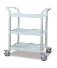 *Overall height includes castors DB0210 - Utility Cart Medium- 3 Shelves 3 x Polypropylene shelves 2 x Polypropylene handles 4 x Aluminium frames 4 x 100mm