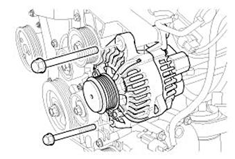 CAUTION Avoid excessively tightening the vise around the alternator mounting flange or use