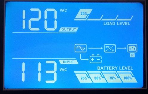 User Controls An easy-to-read user-friendly LCD display provides real-time indication of all major system parameters and status, including load level, battery remaining, and