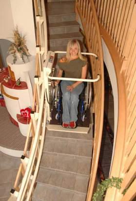 The drive without batteries allows for very long rail lengths Narrow spiral staircases pose no problem for the Omega rail system Main advantages of the Omega